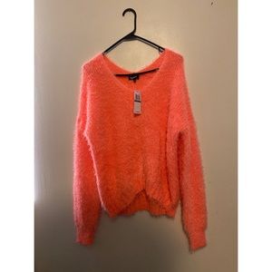 Freshman Neon Pink Fuzzy Sweater
